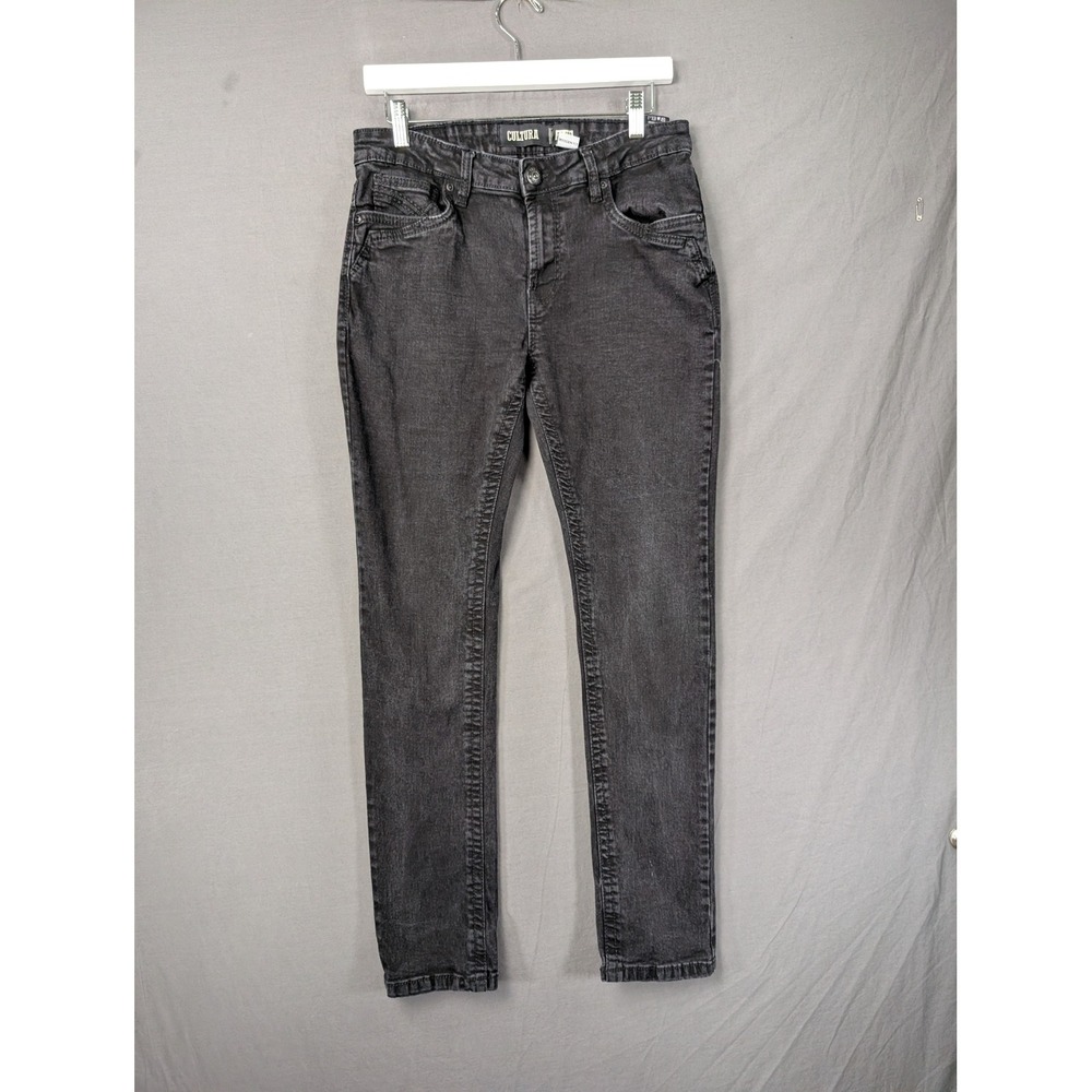 Cultura Mens Black Modern Fit Skinny Denim Jeans 32x32 Stretch Dark Wash 5573
